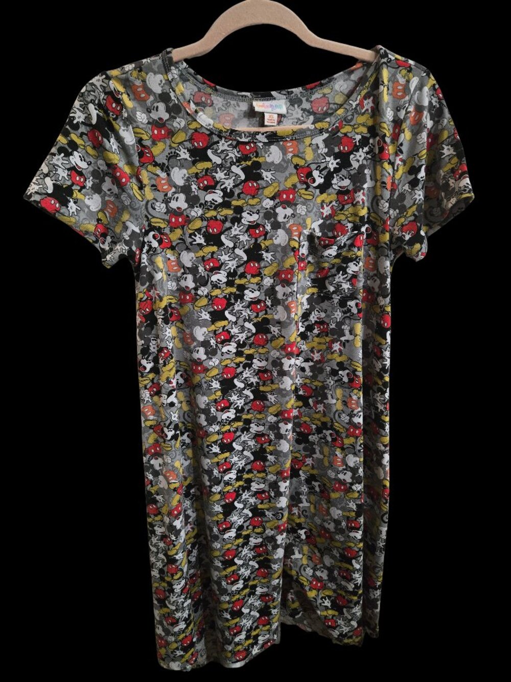 LuLaRoe Disney Mickey Mouse Collage Print T-Shirt Dress XS